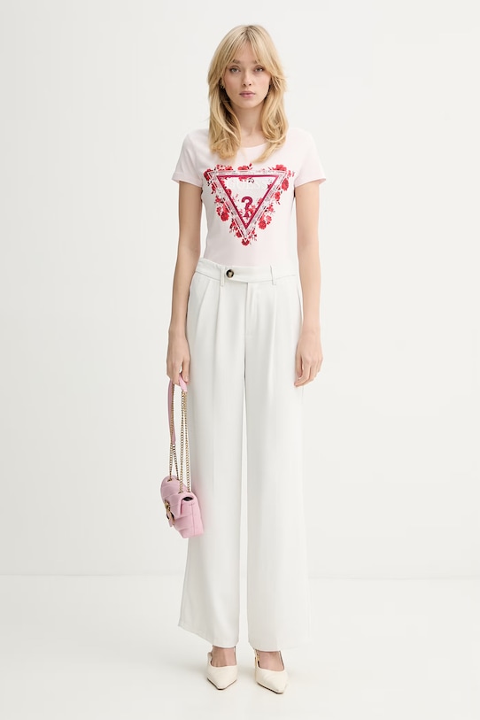 Guess t-shirt W6RI23.J1314 różowy SS26