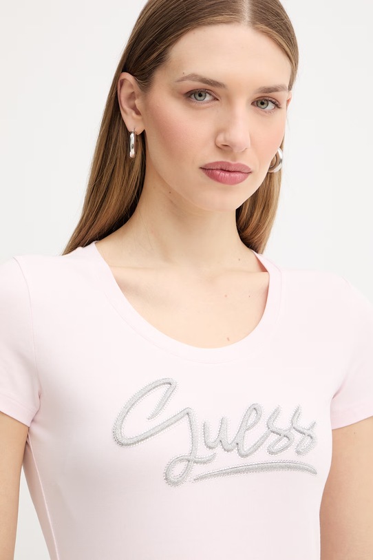 Guess t-shirt różowy W6RI24.J1314