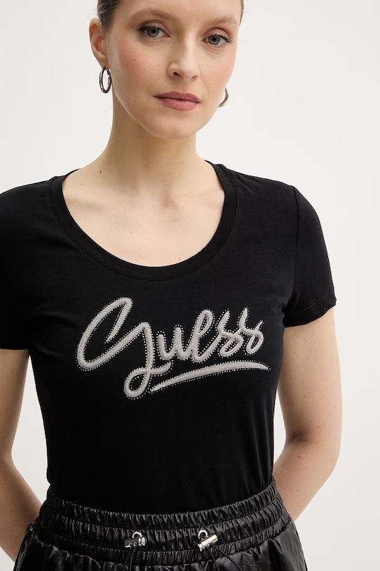 Guess t-shirt fekete W6RI24.J1314