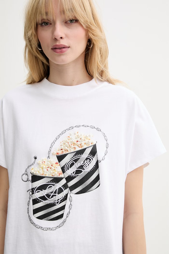 Guess t-shirt bawełniany biały W6RI28.I3Z14