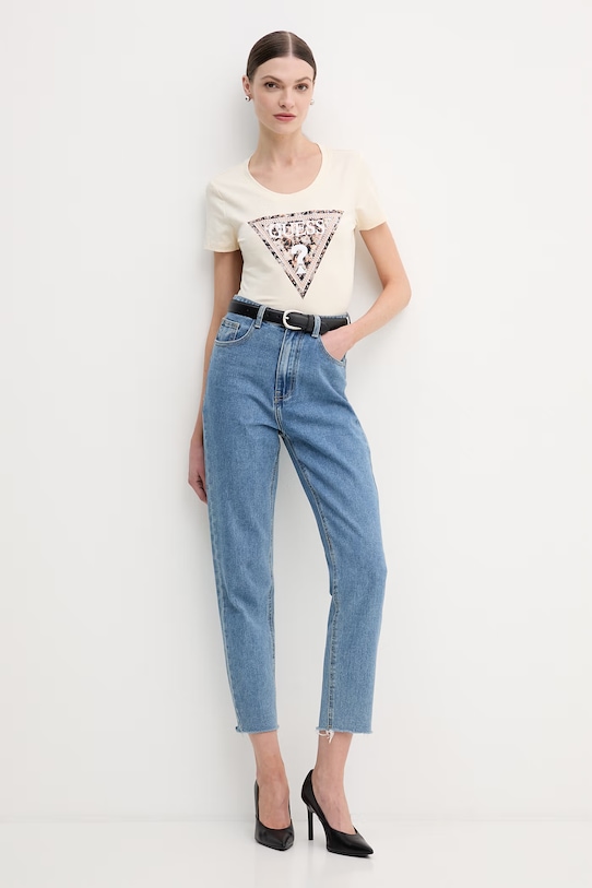 Guess t-shirt LEO W6RI32.J1314 beżowy SS26