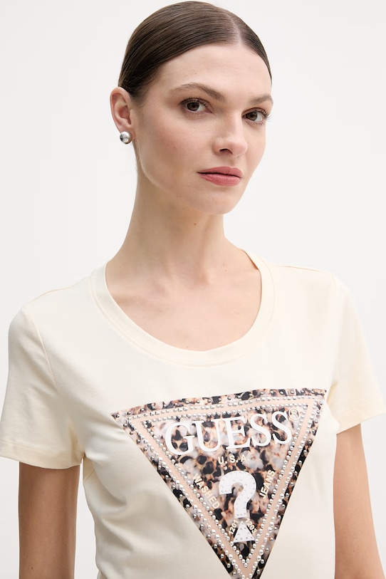 Guess t-shirt LEO beżowy W6RI32.J1314