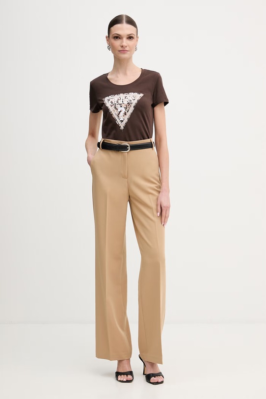 Guess t-shirt LEO W6RI32.J1314 brązowy SS26