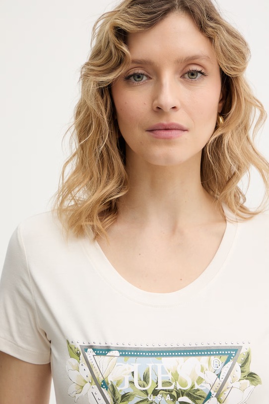 Guess t-shirt CAMELIA beżowy W6RI35.J1314