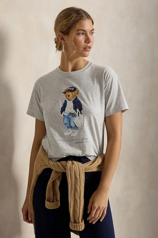 Polo Ralph Lauren t-shirt damski bawełniany szary 211A96261