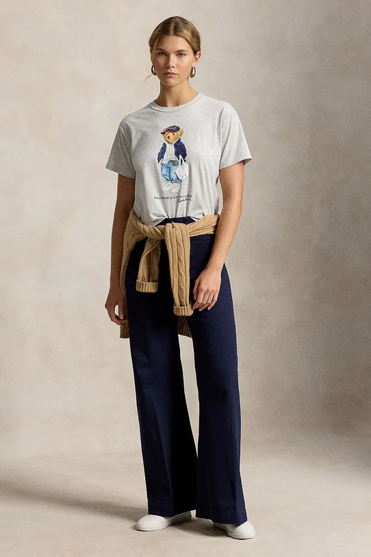 Odzież Polo Ralph Lauren t-shirt damski bawełniany 211A96261 szary