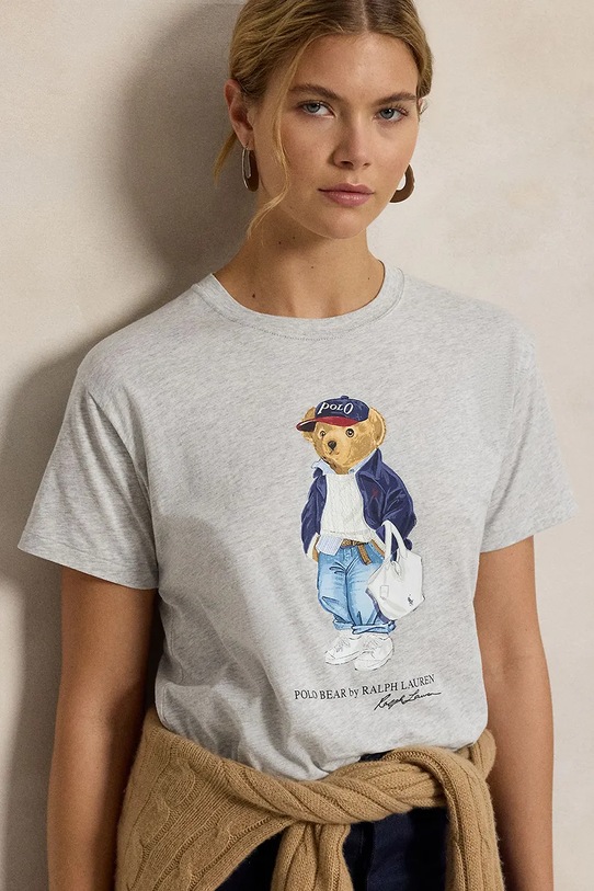 Polo Ralph Lauren t-shirt damski bawełniany szary 211A96261