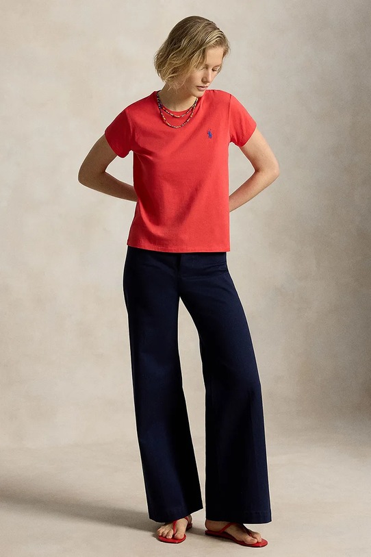 Odzież Polo Ralph Lauren t-shirt bawełniany damski 211B14605 czerwony