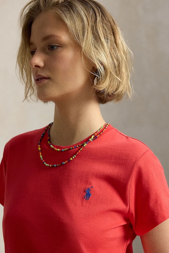 Polo Ralph Lauren t-shirt damski bawełniany czerwony 211B14605