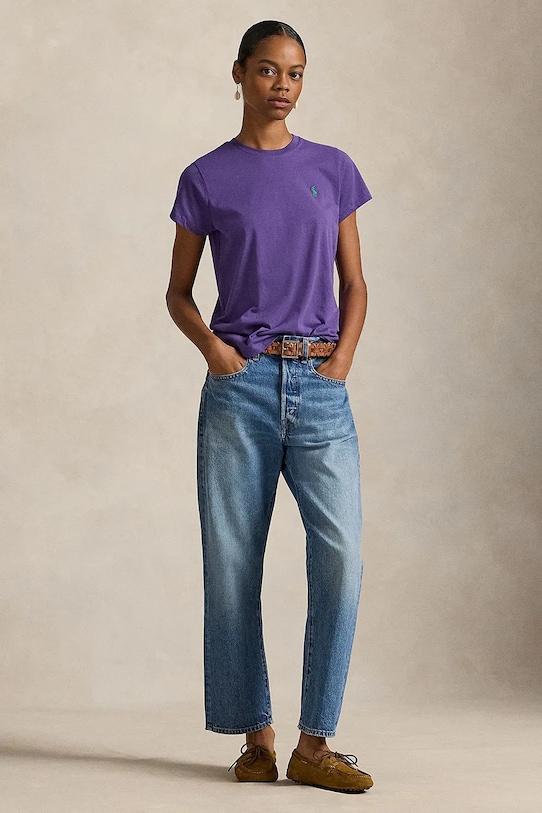 Odzież Polo Ralph Lauren t-shirt bawełniany 211B14605 fioletowy
