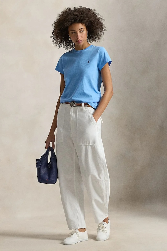 Odzież Polo Ralph Lauren t-shirt bawełniany 211B14605 niebieski