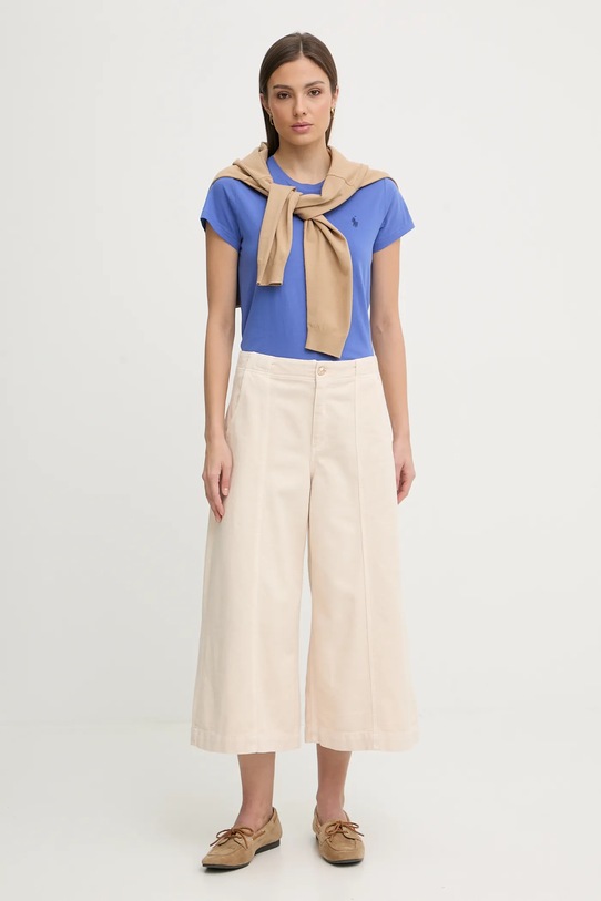 Бавовняна футболка Polo Ralph Lauren 211B14605 блакитний SS26