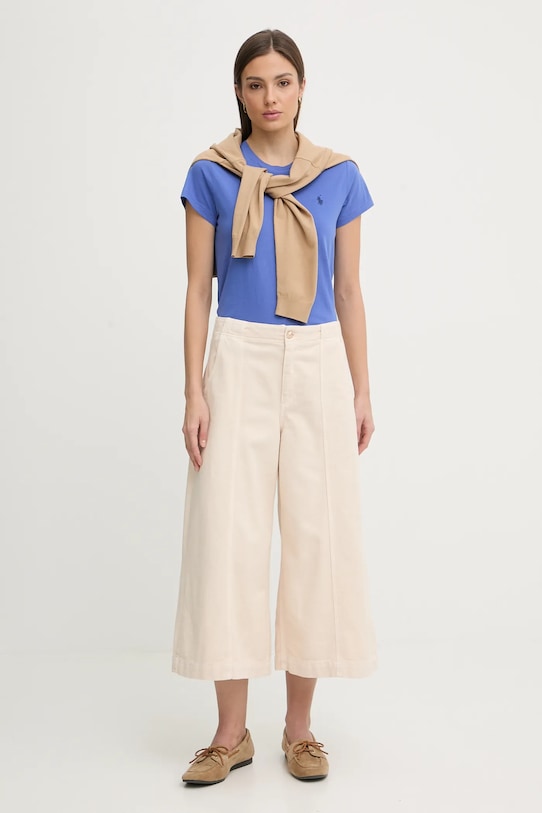 Бавовняна футболка Polo Ralph Lauren 211B14605 блакитний SS26