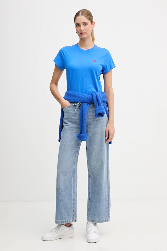 Bombažna kratka majica Polo Ralph Lauren 211B14605 modra SS26