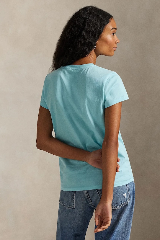 Polo Ralph Lauren t-shirt bawełniany 211B14605 turkusowy SS26