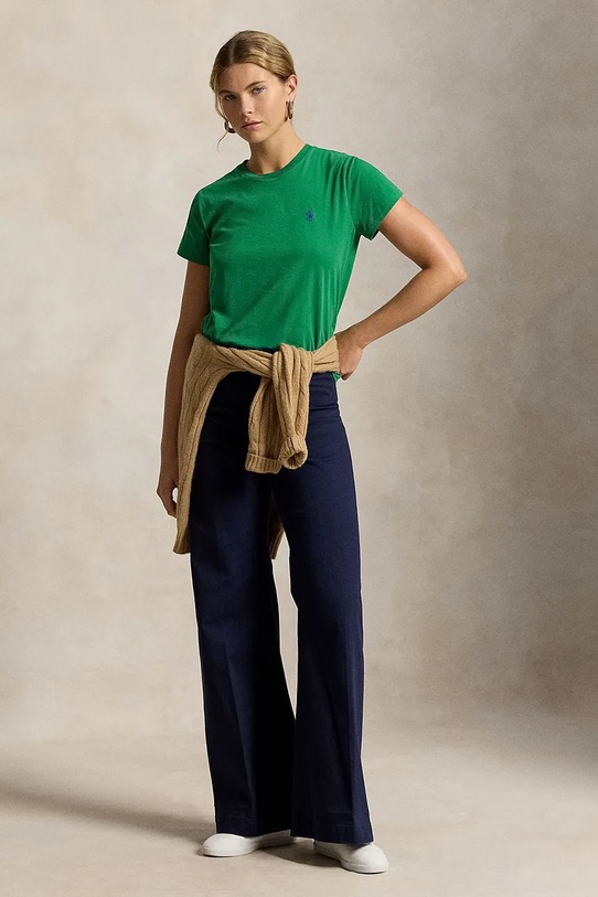 Odzież Polo Ralph Lauren t-shirt bawełniany damski 211B14605 zielony