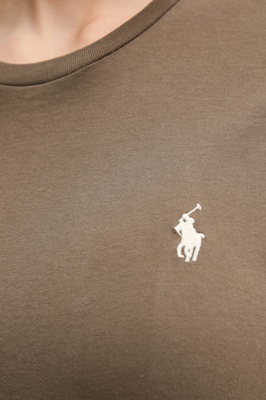 Βαμβακερό μπλουζάκι Polo Ralph Lauren 211B14605 καφέ