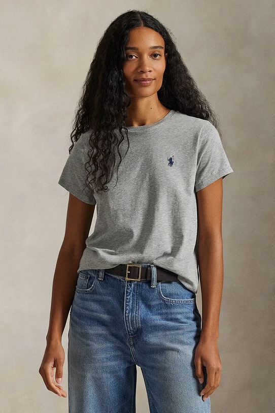 Хлопковая футболка Polo Ralph Lauren серый 211B14605