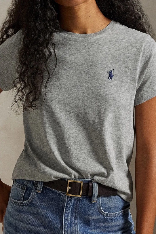 Хлопковая футболка Polo Ralph Lauren серый 211B14605