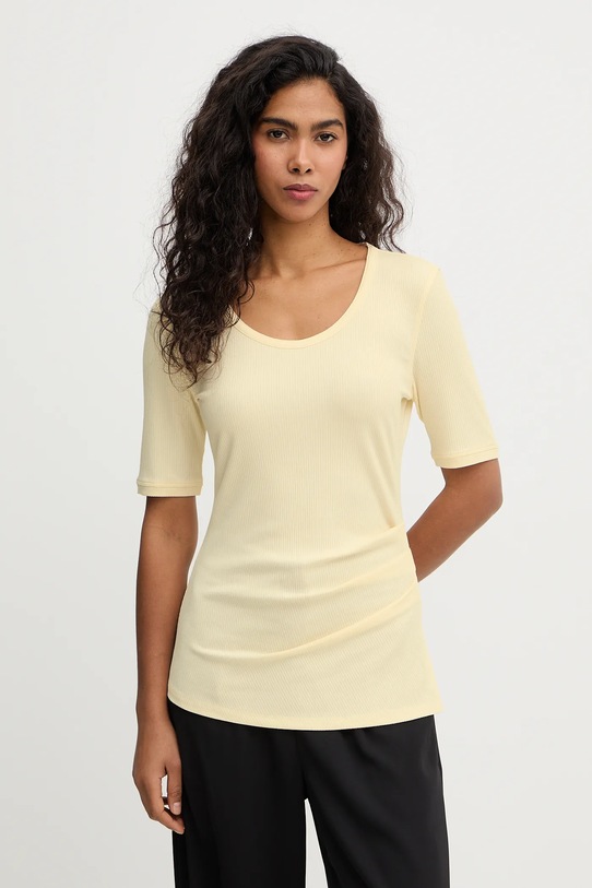 Calvin Klein t-shirt z elastanem żółty LV044E267G