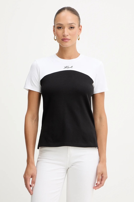 Karl Lagerfeld t-shirt bawełniany regular czarny B1W17008
