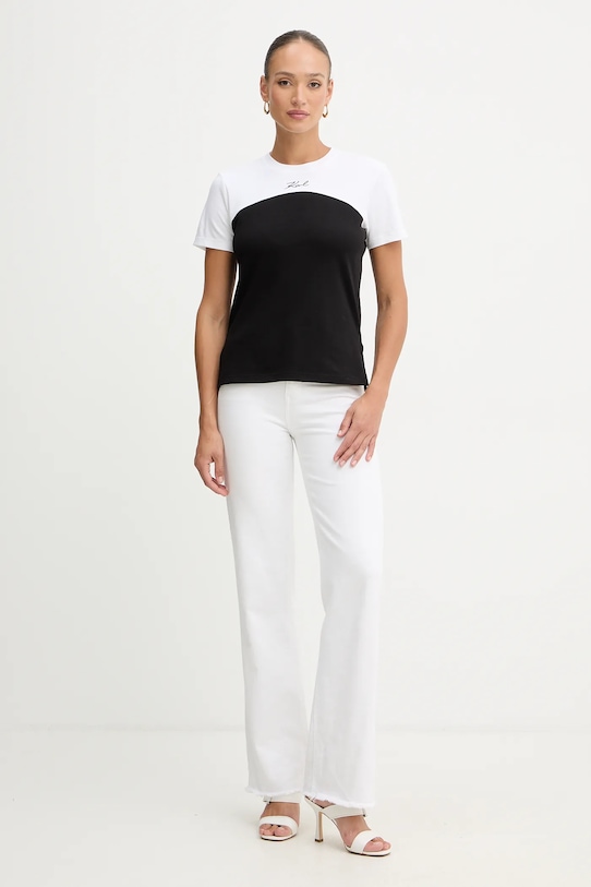 Karl Lagerfeld t-shirt bawełniany B1W17008 czarny SS26