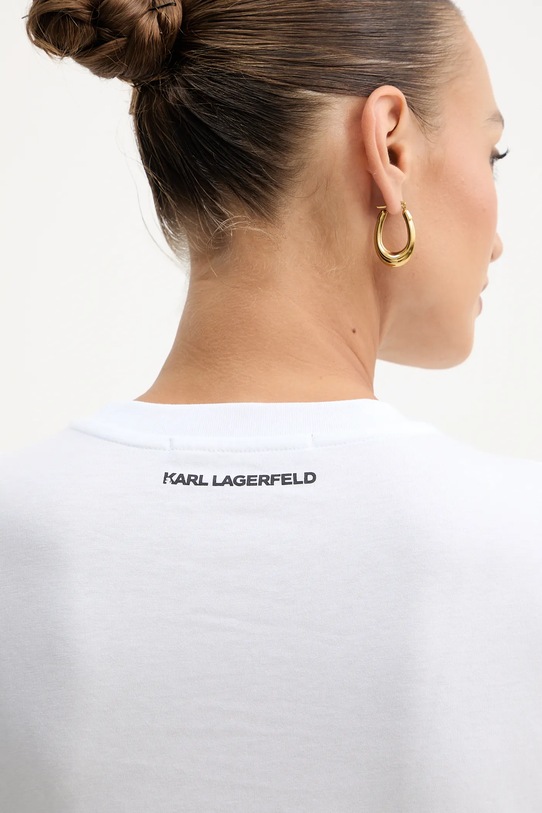 Βαμβακερό μπλουζάκι Karl Lagerfeld B1W17019 λευκό