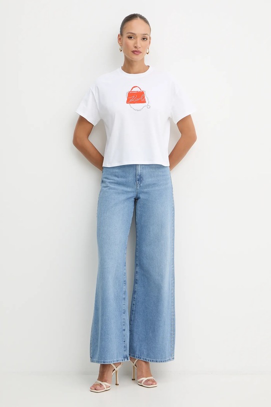 Karl Lagerfeld t-shirt bawełniany B1W17026 biały SS26