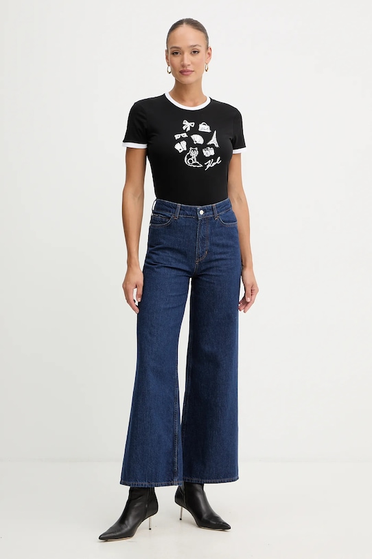 Karl Lagerfeld t-shirt bawełniany B1W17027 czarny SS26