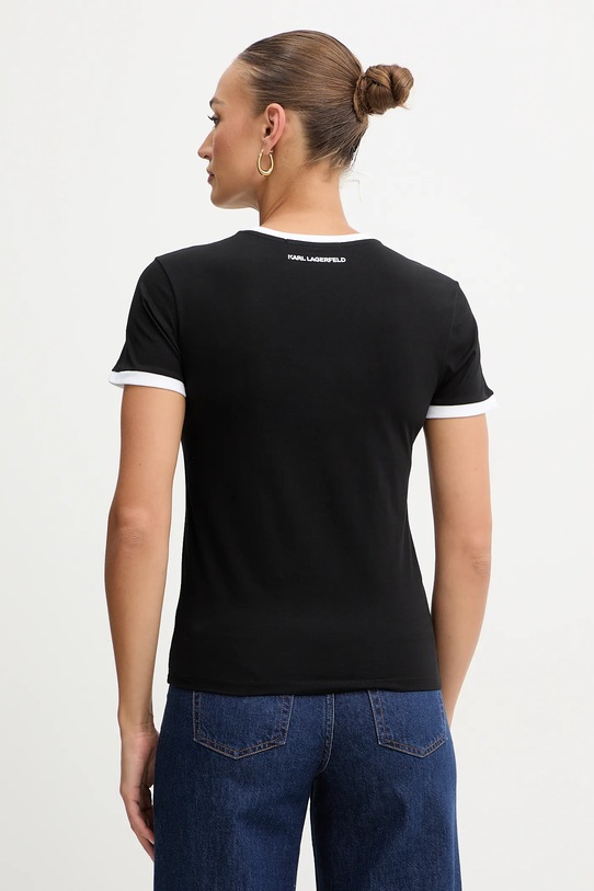 Odzież Karl Lagerfeld t-shirt bawełniany B1W17027 czarny