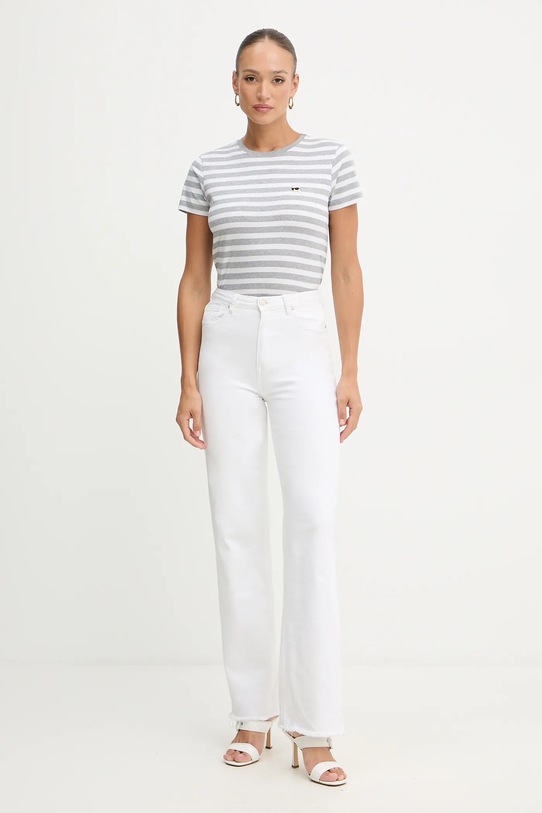 Βαμβακερό μπλουζάκι Karl Lagerfeld IKON B1W17037 γκρί SS26