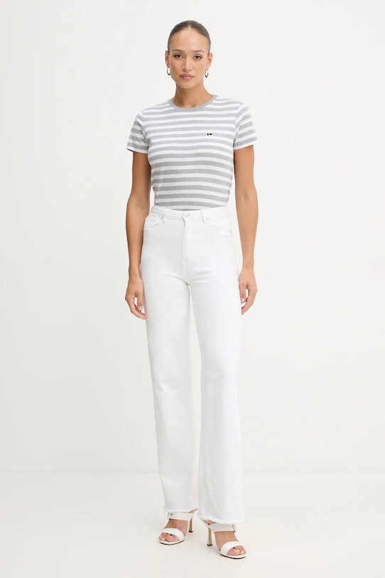 Βαμβακερό μπλουζάκι Karl Lagerfeld IKON B1W17037 γκρί SS26