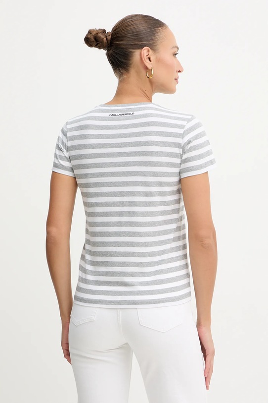 Ρούχα Βαμβακερό μπλουζάκι Karl Lagerfeld IKON B1W17037 γκρί