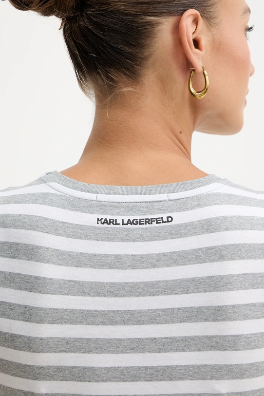 Βαμβακερό μπλουζάκι Karl Lagerfeld IKON B1W17037 γκρί