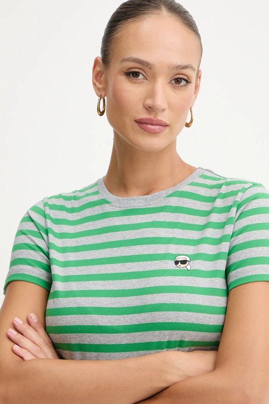 Karl Lagerfeld tricou din bumbac IKON verde B1W17037