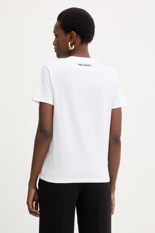 Ρούχα Βαμβακερό μπλουζάκι Karl Lagerfeld IKON B1W17038 λευκό