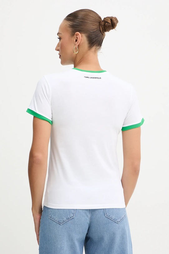Odzież Karl Lagerfeld t-shirt bawełniany IKON B1W17040 biały