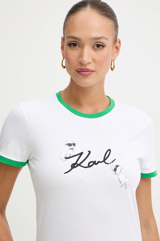 Karl Lagerfeld t-shirt bawełniany IKON biały B1W17040