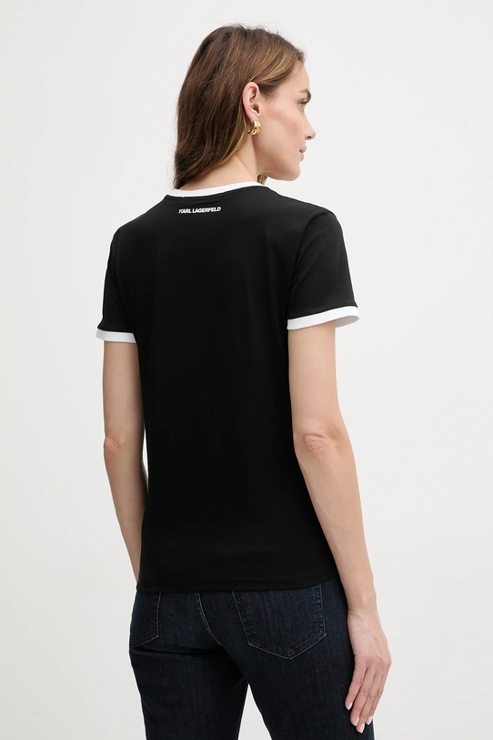 Odzież Karl Lagerfeld t-shirt bawełniany IKON B1W17040 czarny