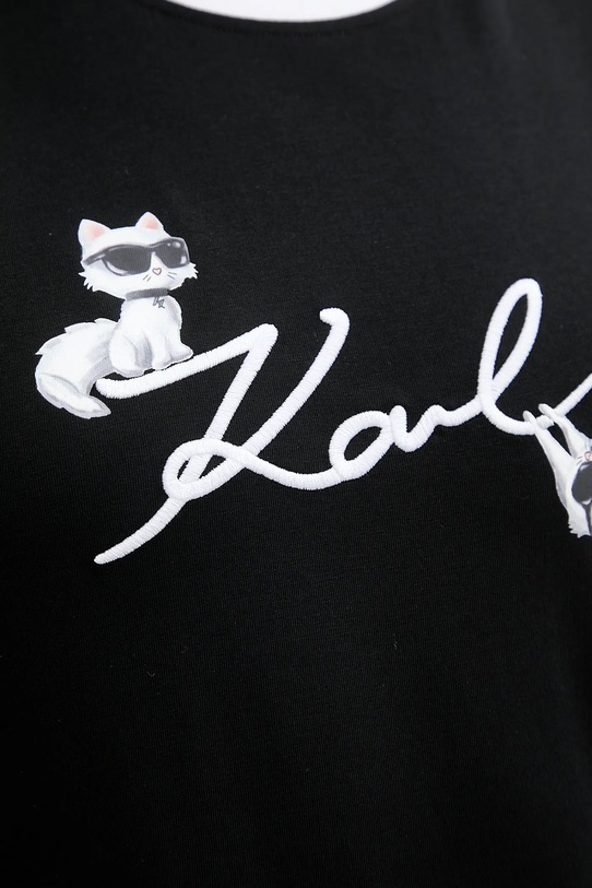 Karl Lagerfeld t-shirt bawełniany IKON B1W17040 czarny