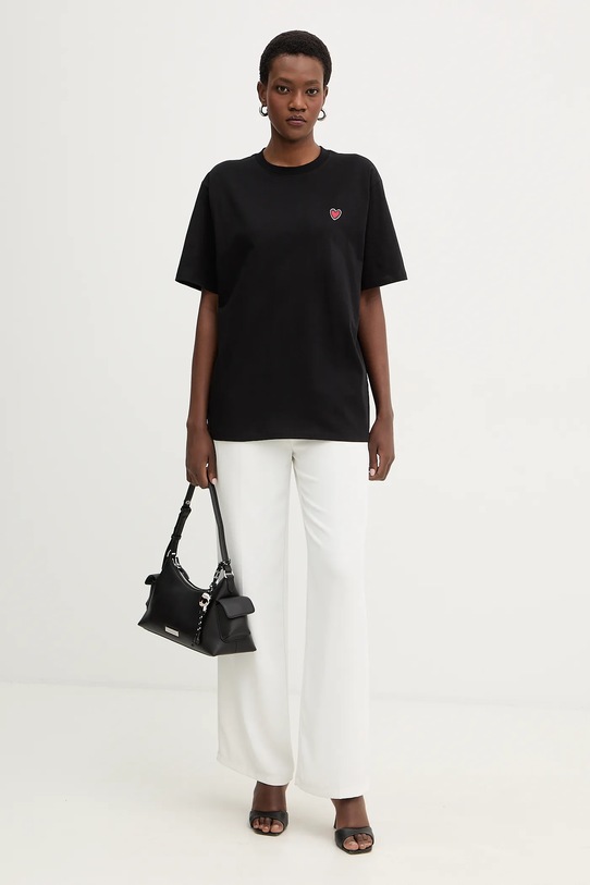 Karl Lagerfeld t-shirt bawełniany IKON B1W17090 czarny SS26