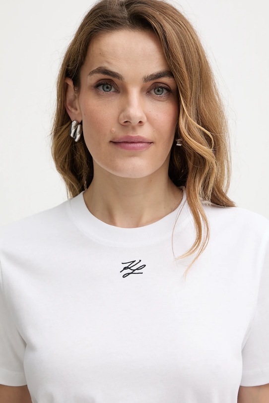 Karl Lagerfeld t-shirt bawełniany KL ESSENTIAL biały B1W17091