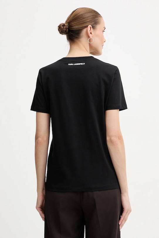 Odzież Karl Lagerfeld t-shirt bawełniany KL ESSENTIAL B1W17091 czarny