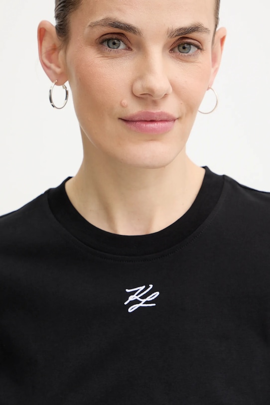 Karl Lagerfeld t-shirt bawełniany KL ESSENTIAL czarny B1W17091