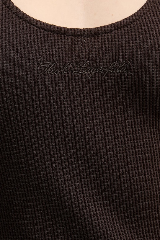 Bavlnený top Karl Lagerfeld HOTEL KARL B1W44007 hnedá