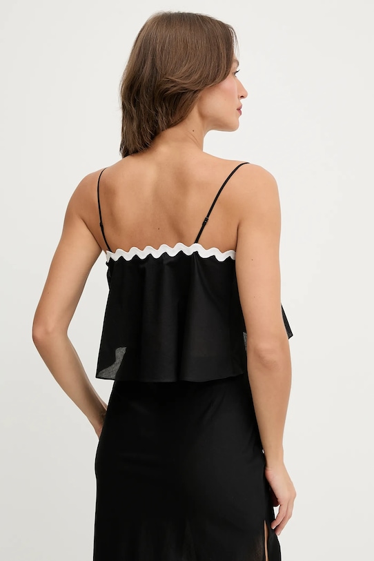 Odzież Karl Lagerfeld top plażowy bawełniany B1W46022 czarny