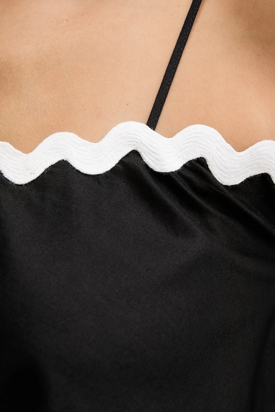 Karl Lagerfeld top plażowy bawełniany B1W46022 czarny