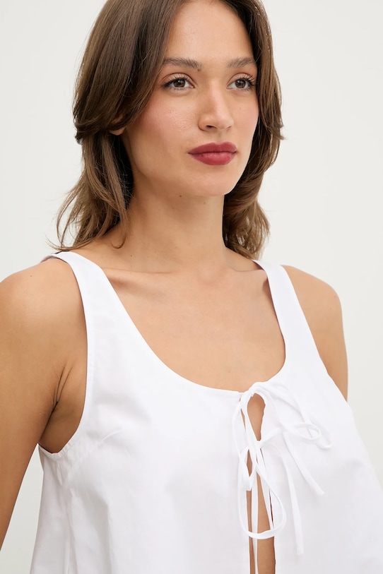 Karl Lagerfeld top plażowy bawełniany biały B1W46024