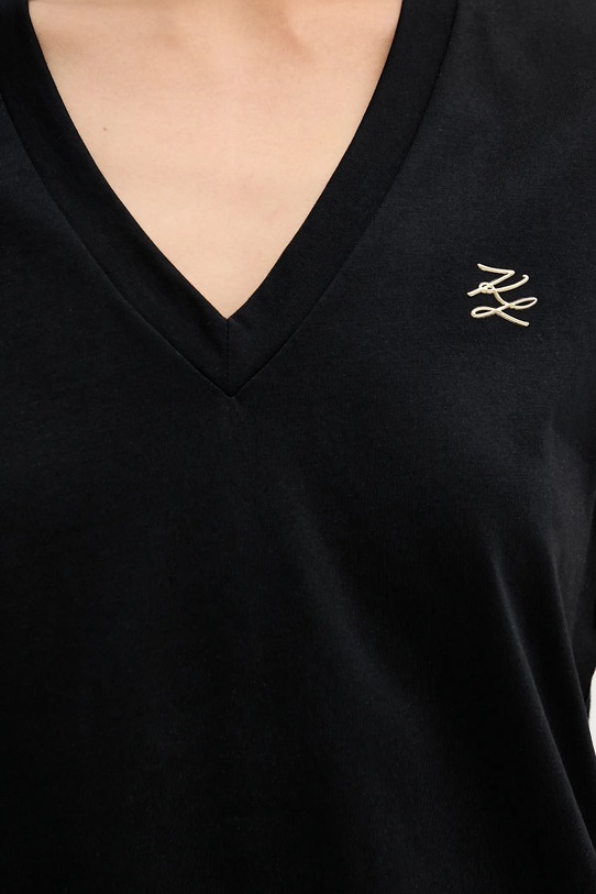 Karl Lagerfeld top bawełniany B1W17012 czarny