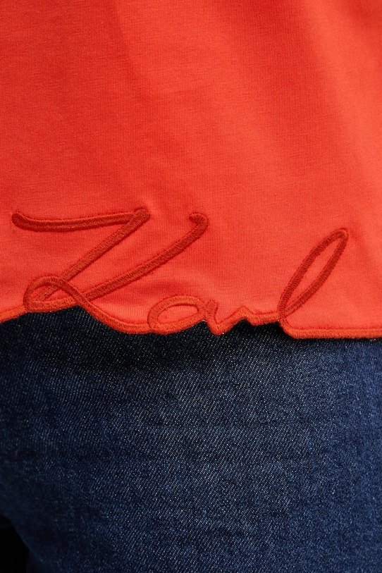 Karl Lagerfeld t-shirt bawełniany B1W17031 pomarańczowy